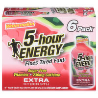 5-Hour Energy Energy Shot, Watermelon, Extra Strength, 6 Pack, 6 Each
