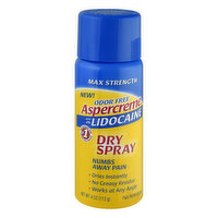 Aspercreme Pain Relief Spray, Dry, Max Strength, Odor Free, 4 Ounce
