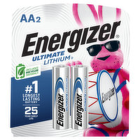 Energizer Ultimate Lithium Battery, Lithium, AA, 2 Pack, 2 Each