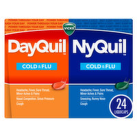 Vicks Mixed Vicks DayQuil & NyQuil Cold & Flu LiquiCap Medicine, 24ct, 24 Each