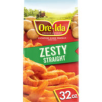 Ore-Ida Zesty Straight Seasoned French Fries Fried Frozen Potatoes, 32 Ounce
