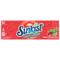 Sunkist Soda, Cherry Limeade, 12 Pack, 12 Each