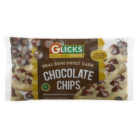 Glicks Everyday Chocolate Chips, Dark, Semi-Sweet, 9 Ounce