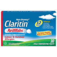 Claritin Indoor & Outdoor Allergies, 5 mg, Non-Drowsy, Tablets, 30 Each