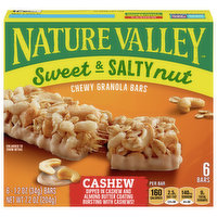 Nature Valley Granola Bars, Chewy, Cashew, Sweet & Salty Nut, 6 Each