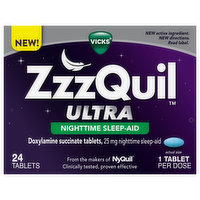 Vicks  ZzzQuil Ultra Nighttime Sleep-Aid, 25 mg, Tablets, 24 Each