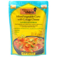 Kitchens of India Mixed Vegetable Curry, with Cottage Cheese, Navratan Korma, Mild, 10 Ounce