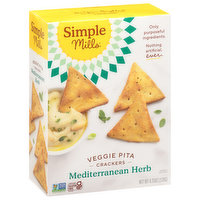 Simple Mills Crackers, Veggie Pita, Mediterranean Herb, 4.25 Ounce