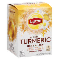 Lipton Herbal Tea, Terrific Turmeric, Caffeine Free, Bags, 15 Each