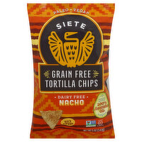 Siete Tortilla Chips, Grain Free, Nacho, 5 Ounce