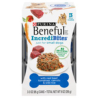 Beneful IncrediBites Dog Food, with Real Beef, Tomatoes, Carrots & Wild Rice, Small Dogs, 3 Each