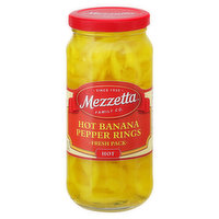 Mezzetta Banana Pepper Rings, Hot, Fresh Pack, 16 Fluid ounce