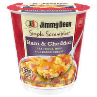 Jimmy Dean Simple Scrambles Jimmy Dean Simple Scrambles Ham & Cheddar with Real Eggs, Ham and Cheddar Cheese, 5.35 oz Cup, 5.35 Ounce