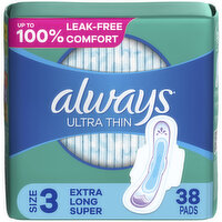 Always Ultra Thin Always Ultra Thin Pads with Wings, Size 3, 38, 38 Each