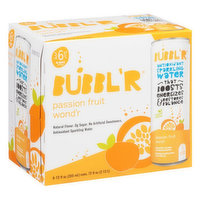BUBBL'R Antioxidant Sparkling Water - passion fruit wond'r - 6 pk/12 fl oz. Cans, 72 Fluid ounce