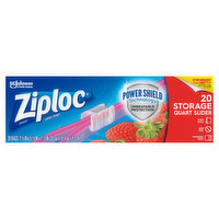 Ziploc Slider Bags, Storage, Quart, 20 Each