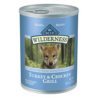 Blue Buffalo BLUE Wilderness Wilderness High Protein, Natural Puppy Wet Dog Food, Turkey & Chicken Grill, 12.5 Ounce