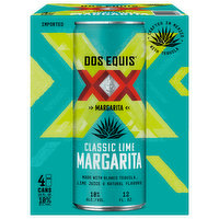 Dos Equis Margarita, Classic Lime, 4 Each