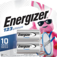 Energizer Battery, Lithium 123, 3V, 2 Each