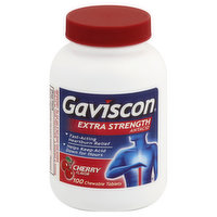 Gaviscon Antacid, Extra Strength, Chewable Tablets, Cherry Flavor, 100 Each