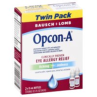 Bausch + Lomb Opcon-A Eye Allergy Relief, Twin Pack, 2 Each