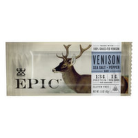 EPIC Venison, Sea Salt + Pepper, Bar, 1.5 Ounce