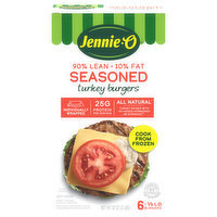 Jennie-O Turkey Burgers, Seasoned, 90/10, 6 Each