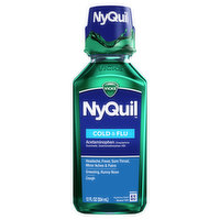 Vicks Cold & Flu Vicks NyQuil Cold & Flu, Liquid Over-the-Counter Medicine, 12 Oz, 12 Ounce