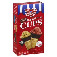Joy Ice Cream Cups, Chocolate Dipped, 12 Each