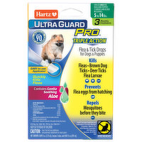 Hartz Ultra Guard Pro Flea & Tick Drops, for Dogs & Puppies, 5 to 14 Pounds, 3 Each