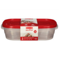 Rubbermaid Take Alongs Containers & Lids, Large Rectangles, 1.1 Gallon, 2 Each