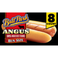 Ball Park Ball Park Bun Length Hot Dogs, Angus Beef, 8 Count, 14 Ounce