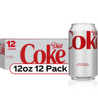 Diet Coke Soda Soft Drink, 12 fl oz, 12 Ct, 12 Each