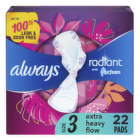 Always Radiant Radiant Pads, Size 3 Heavy, 22 Each