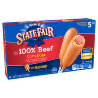 State Fair 100% Beef Corn Dogs, 13.35 oz, 5 Count (Frozen), 13.35 Ounce