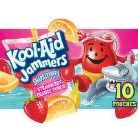 Kool-Aid Jammers Sharkleberry Fin Strawberry Orange Punch Artificially Flavored Soft Drink, 10 Each