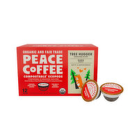 Peace Coffee Compostable Ecopods Tree Hugger Signature Blend Dark Roast, 12 Each