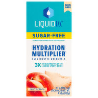 Liquid I.V. Hydration Multiplier Electrolyte Drink Mix, Sugar-Free, White Peach, 10 Each