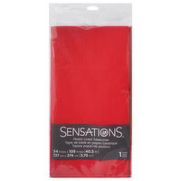 Sensations Tablecover, Plastic Lined, Classic Red, 1 Each