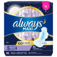 Always Pads, Maxi, Flexi-Wings, Extra Heavy Overnight, Size 5, 36 Each