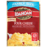 Idahoan Mashed Potatoes, Four Cheese, Family Size, 8 Ounce