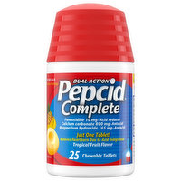 Pepcid Acid Reducer + Antacid, Dual Action, Tropical Fruit, Chewable Tablets, 25 Each