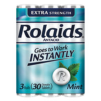 Rolaids Antacid, Extra Strength, Tablets, Mint, 3 Each