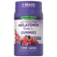 Nature's Truth Melatonin, 12 mg, Gummies, Natural Mixed Berry Flavor, 60 Each