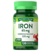 Nature's Truth Iron, 65 mg, Vegetarian Coated Tablets, 120 Each