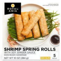 Royal Asia Shrimp Spring Rolls with Soy Ginger Sauce, 10 Ounce