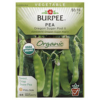Burpee Seeds, Organic, Pea, Oregon Sugar Pod II, 21 Gram
