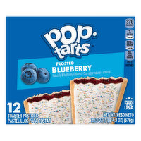 Pop-Tarts Toaster Pastries, Blueberry, Frosted, 12 Pack, 12 Each