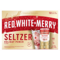 Smirnoff Seltzer, Red, White+Merry, 12 Ounce