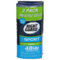 Right Guard Antiperspirants/Deodorants, Sport, Fresh, Invisible Solid, 2 Pack, 2 Each